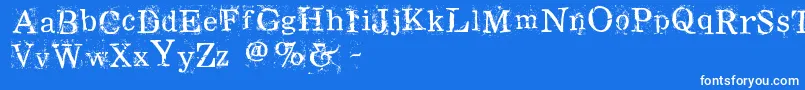 Czcionka Ramrod – białe czcionki na niebieskim tle