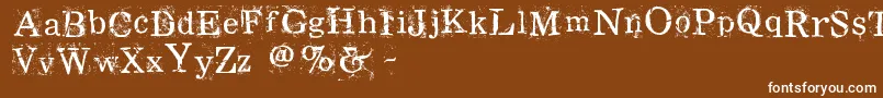 Ramrod-Schriftart – Weiße Schriften auf braunem Hintergrund