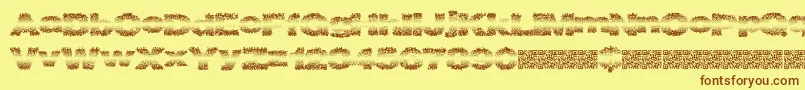 Fadevetica-Schriftart – Braune Schriften auf gelbem Hintergrund