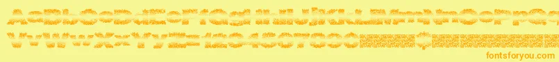 Fadevetica-Schriftart – Orangefarbene Schriften auf gelbem Hintergrund