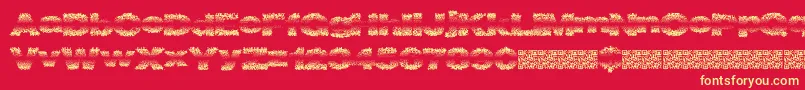 Fadevetica-Schriftart – Gelbe Schriften auf rotem Hintergrund