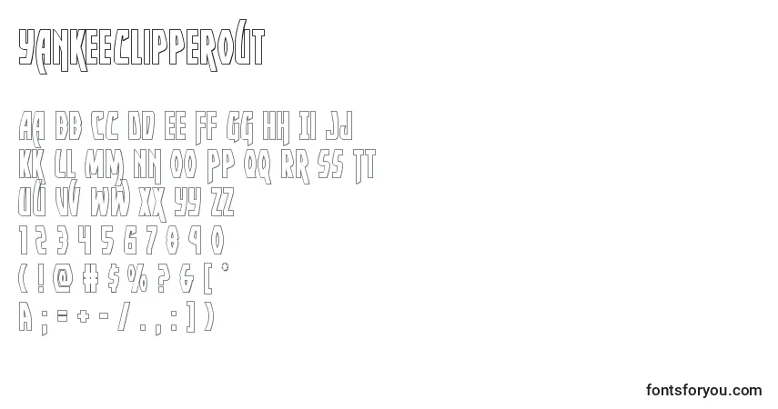 Schriftart Yankeeclipperout – Alphabet, Zahlen, spezielle Symbole