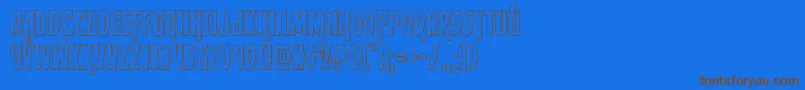 Weitere Informationen zur Yankeeclipperout-Schriftart Yankeeclipperout-Schriftart – Braune Schriften auf blauem Hintergrund