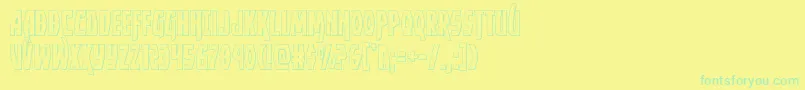 フォントYankeeclipperout – 黄色い背景に緑の文字