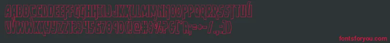 Yankeeclipperout-Schriftart – Rote Schriften auf schwarzem Hintergrund