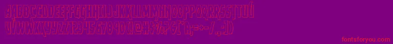 Yankeeclipperout-Schriftart – Rote Schriften auf violettem Hintergrund