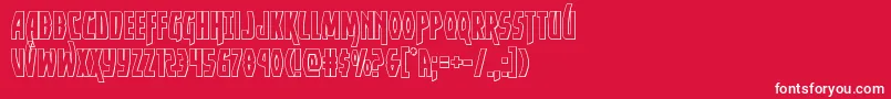 Fonte Yankeeclipperout – fontes brancas em um fundo vermelho