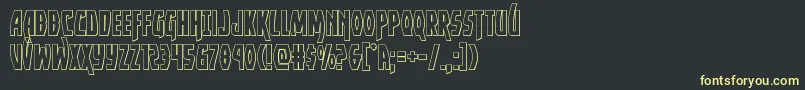 フォントYankeeclipperout – 黒い背景に黄色の文字