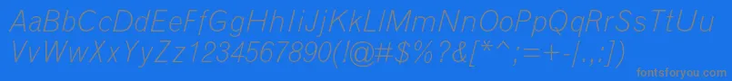 GrotesquemtstdLightitalic Font – Gray Fonts on Blue Background
