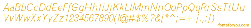 Police GrotesquemtstdLightitalic – polices orange