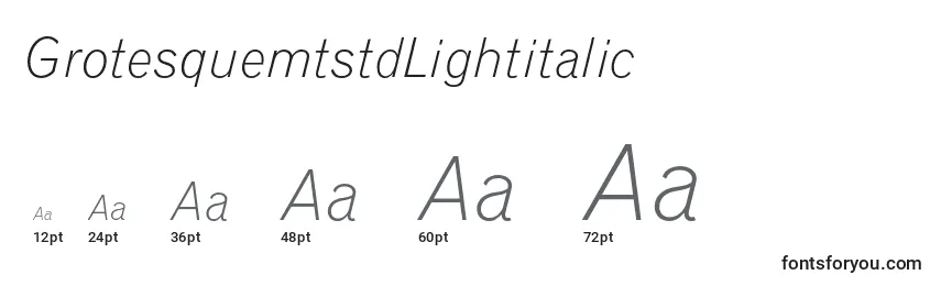 GrotesquemtstdLightitalic Font Sizes