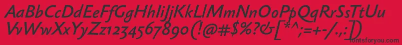 SebastianlightBolditalic Font – Black Fonts on Red Background