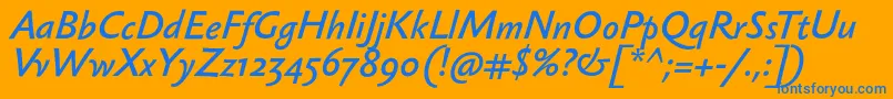 SebastianlightBolditalic Font – Blue Fonts on Orange Background