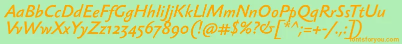 SebastianlightBolditalic Font – Orange Fonts on Green Background