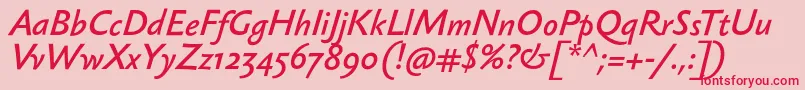 SebastianlightBolditalic Font – Red Fonts on Pink Background