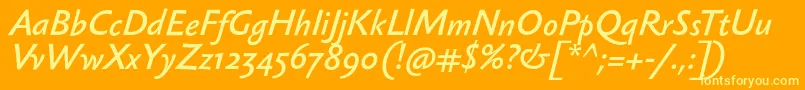 SebastianlightBolditalic Font – Yellow Fonts on Orange Background