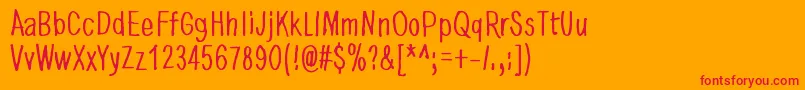 DancingInTheDark Font – Red Fonts on Orange Background