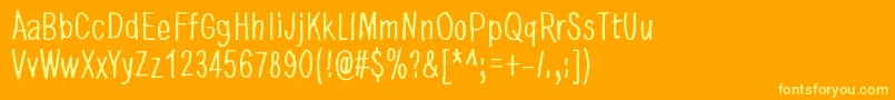 DancingInTheDark Font – Yellow Fonts on Orange Background