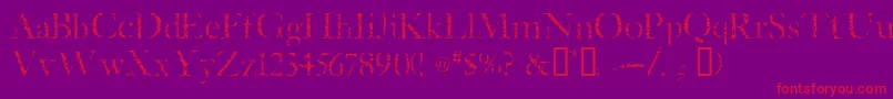 Etched Font – Red Fonts on Purple Background