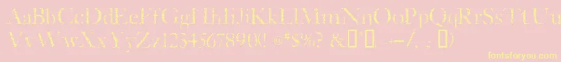 Etched Font – Yellow Fonts on Pink Background