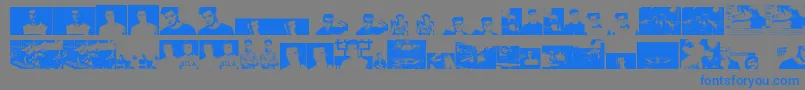 Fonte Themartingarrixfont – fontes azuis em um fundo cinza