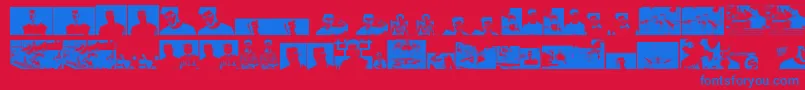 Czcionka Themartingarrixfont – niebieskie czcionki na czerwonym tle