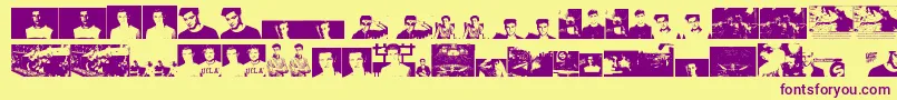 Themartingarrixfont Font – Purple Fonts on Yellow Background