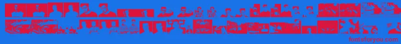 Czcionka Themartingarrixfont – czerwone czcionki na niebieskim tle