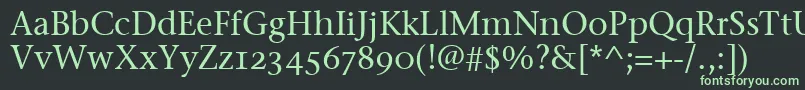 フォントStoneSerifOsItcTtMedium – 黒い背景に緑の文字