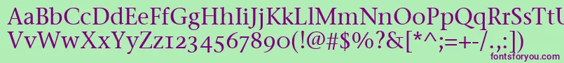 StoneSerifOsItcTtMedium Font – Purple Fonts on Green Background