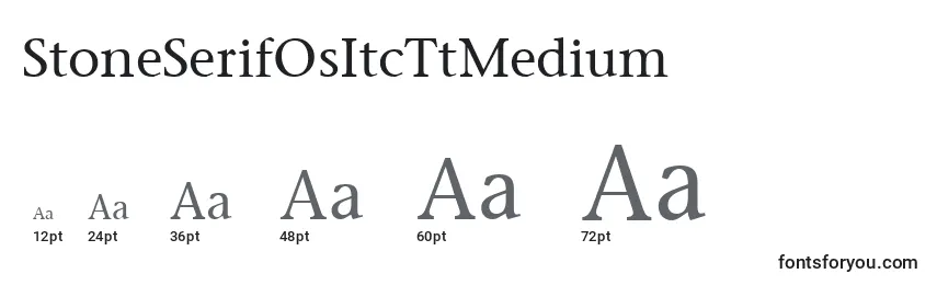 Размеры шрифта StoneSerifOsItcTtMedium