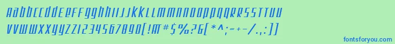 SfSquareRootOblique Font – Blue Fonts on Green Background