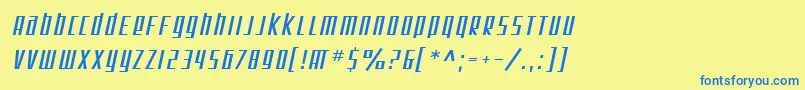 SfSquareRootOblique Font – Blue Fonts on Yellow Background