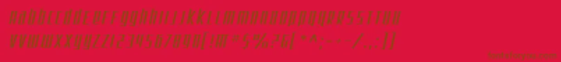 SfSquareRootOblique-Schriftart – Braune Schriften auf rotem Hintergrund