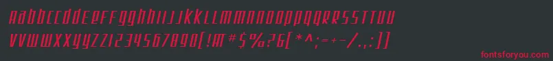 SfSquareRootOblique Font – Red Fonts on Black Background