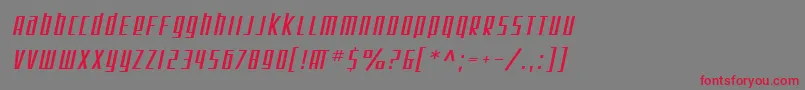 SfSquareRootOblique Font – Red Fonts on Gray Background
