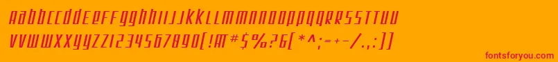 SfSquareRootOblique Font – Red Fonts on Orange Background