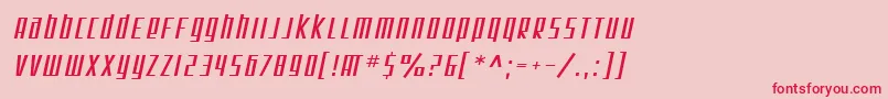 フォントSfSquareRootOblique – ピンクの背景に赤い文字