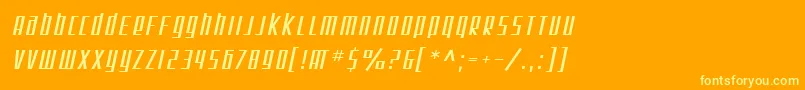 Шрифт SfSquareRootOblique – жёлтые шрифты на оранжевом фоне
