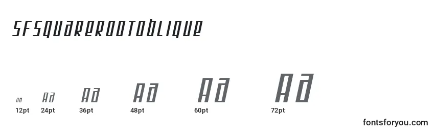 Размеры шрифта SfSquareRootOblique
