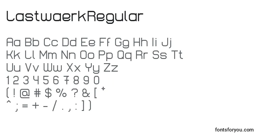 Schriftart LastwaerkRegular – Alphabet, Zahlen, spezielle Symbole