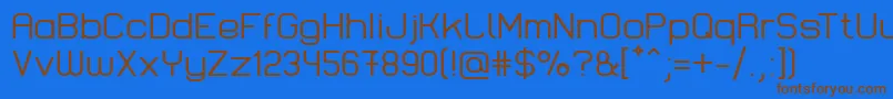 Fonte LastwaerkRegular – fontes marrons em um fundo azul