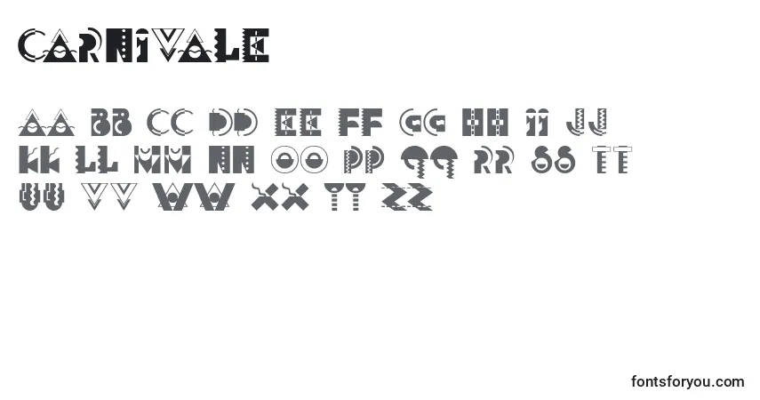 Schriftart Carnivale – Alphabet, Zahlen, spezielle Symbole