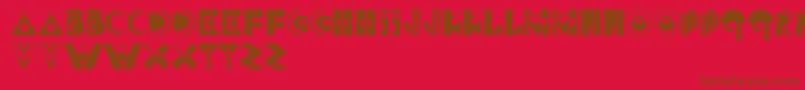 Carnivale-Schriftart – Braune Schriften auf rotem Hintergrund