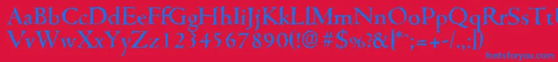 CambridgerandomMediumRegular Font – Blue Fonts on Red Background