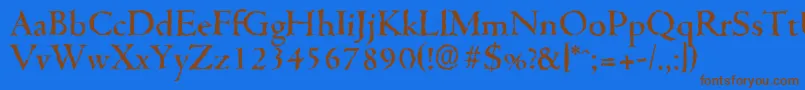 CambridgerandomMediumRegular Font – Brown Fonts on Blue Background