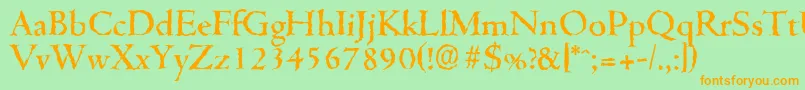 CambridgerandomMediumRegular Font – Orange Fonts on Green Background