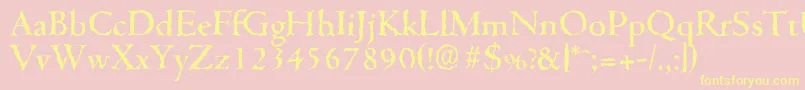 CambridgerandomMediumRegular Font – Yellow Fonts on Pink Background