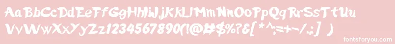 UnAmericanoAParigi-fontti – valkoiset fontit vaaleanpunaisella taustalla