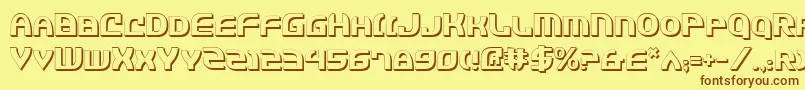 JannisariesShadow Font – Brown Fonts on Yellow Background